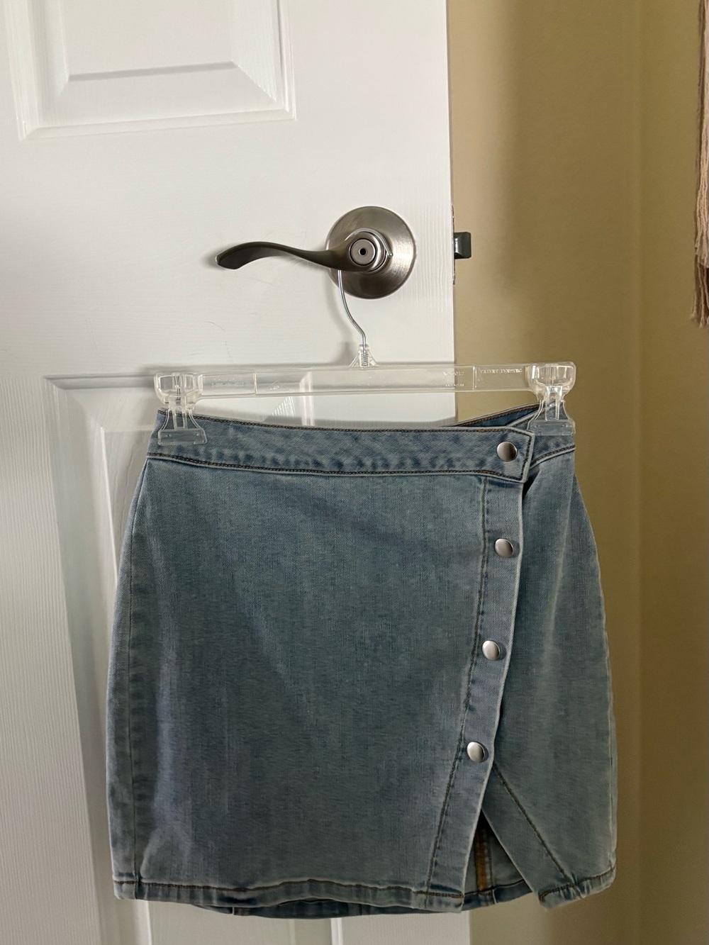 PacSun Light Blue Denim Mini Skirt with Button Front